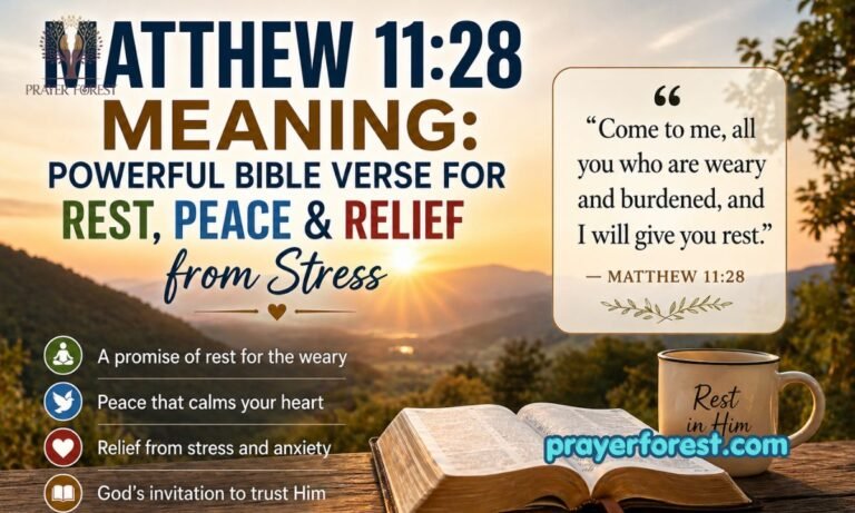 Matthew 11:28 Meaning: Powerful Bible Verse for Rest, Peace & Relief from Stress
